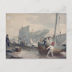 Fishing Boats Unloading Postcard