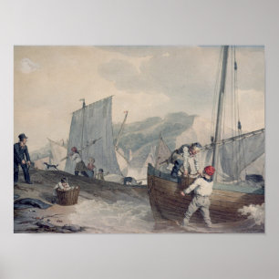 Fishing Boats Unloading Poster