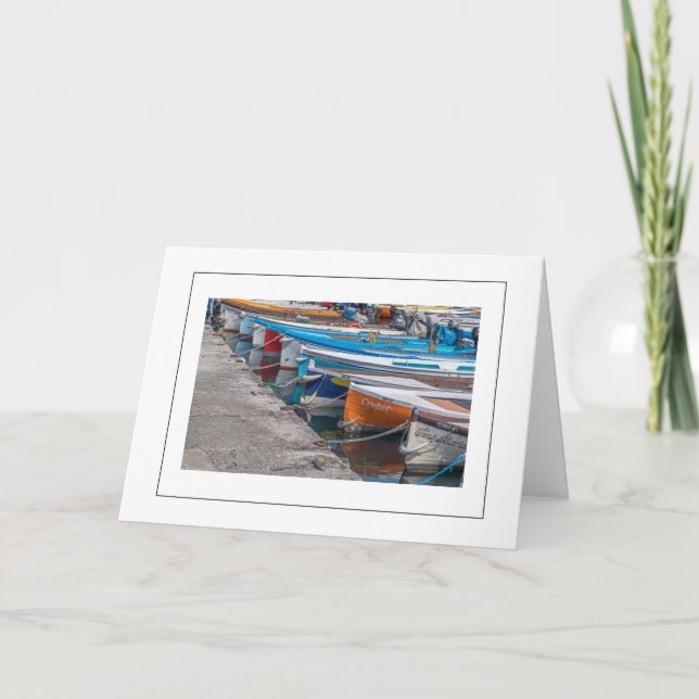 Fishing boats view greeting card (Front)