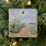 Fishing Boats | Vincent Van Gogh Ceramic Ornament<br><div class="desc">Fishing Boats on the Beach at Saintes-Maries (1888) by Dutch post-impressionist artist Vincent Van Gogh. Original artwork is an oil on canvas seascape painting depicting several fishing boats on the ocean shore.

Use the design tools to add custom text or personalise the image.</div>