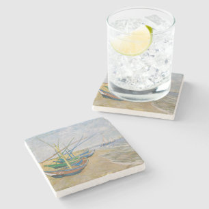 Fishing Boats   Vincent van Gogh Stone Coaster