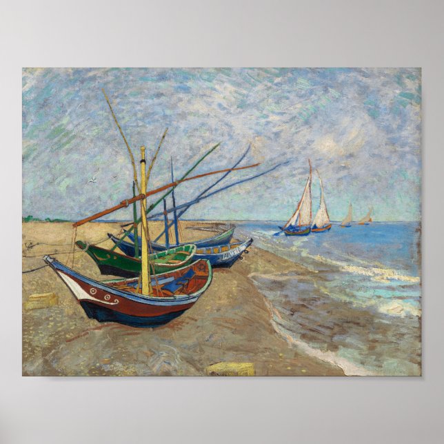 Fishing Boats - Vincent Van Gough 1888 Poster (Front)