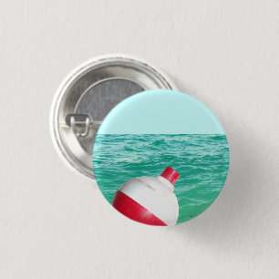 Fishing Bobber in Water 3 Cm Round Badge