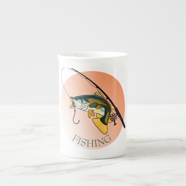 fishing bone china mug (Front)