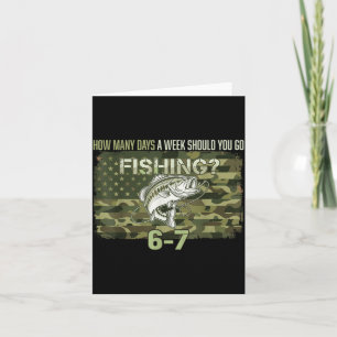 Fishing Boy American Camouflage USA Flag Bass Fish Card