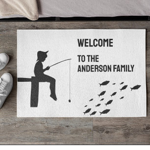 Fishing Boy Fishing Fish Doormat