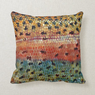 Fishing Brook Trout 16 x 16 Cushion