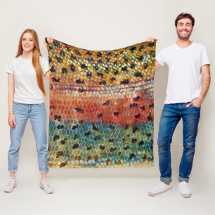 Fishing Brook Trout  Fleece Blanket