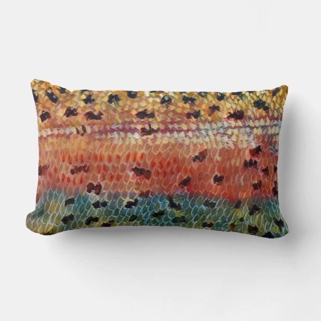 Fishing Brook Trout Lumbar Cushion (Front)