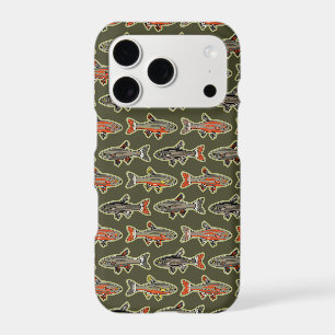 Fishing Brook Trout Orange, Grey, Green - NH Fish