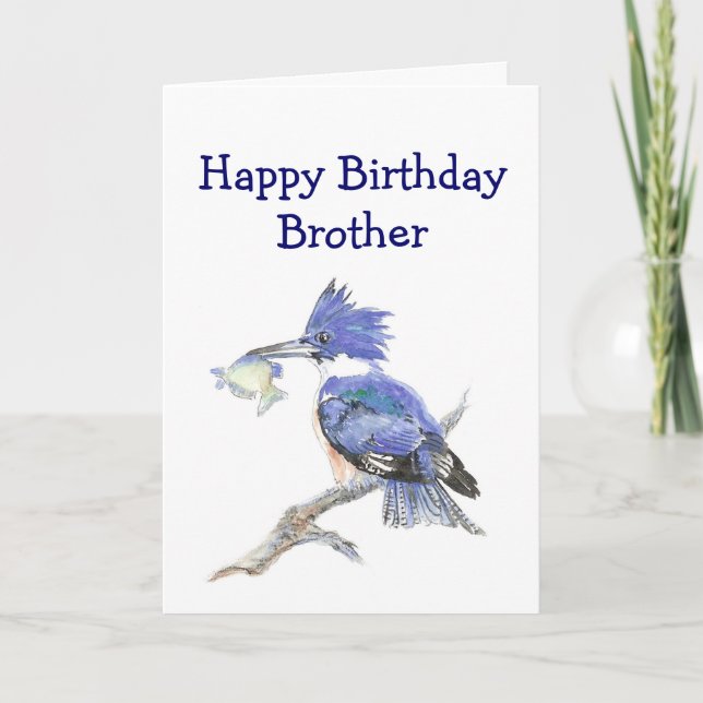 Fishing Brother Birthday Humour - The Kingfisher Card (Front)
