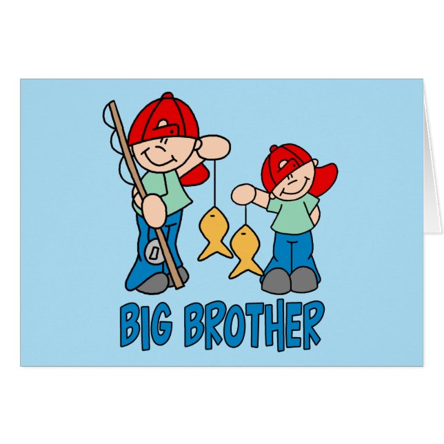 Fishing Buddies Big Brother Blank Card (Front Horizontal)