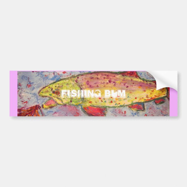 Fishing Bum Bumper Sticker (Front)