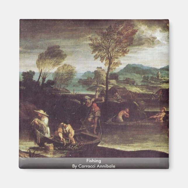 Fishing By Carracci Annibale Magnet (Front)