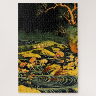 Fishing by Torchlight in Kai Province Jigsaw Puzzle