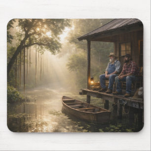 Fishing Cabin in The Louisiana Bayou Mouse Mat