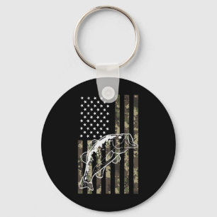 Fishing Camo American Flag B Patriotic Women Men K Key Ring