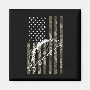 Fishing Camo American Flag B Patriotic Women Men K Magnet