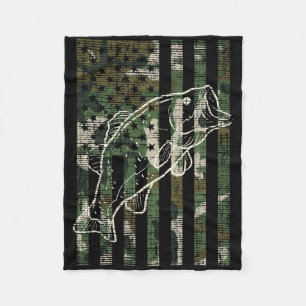Fishing Camo Us Flag Fish B Patriot Fisherman Dad Fleece Blanket
