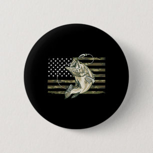 Fishing Camouflage Us American Flag B Fish Fisherm 6 Cm Round Badge