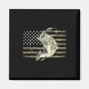 Fishing Camouflage Us American Flag B Fish Fisherm Magnet