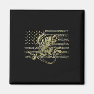 Fishing Camouflage Us American Flag B Fish Fisherm Magnet