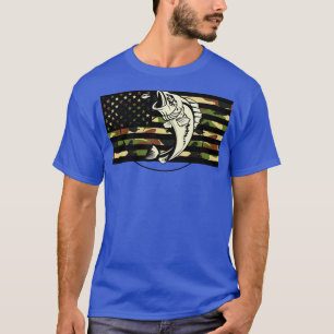 Fishing Camouflage US American Flag Bass Fish Fish T-Shirt