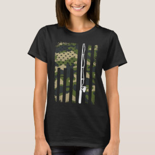 Fishing Camouflage Us American Flag Fisherman Patr T-Shirt