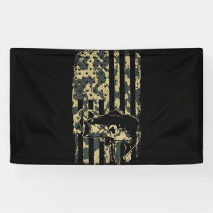 Fishing Camouflage USA Flag for Bass Fisherman Banner