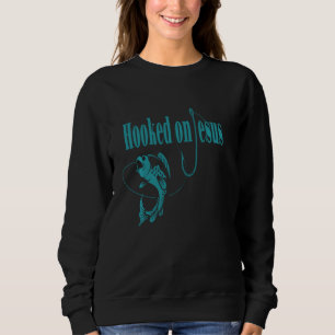 Fishing Camping Christian VBS Funny Vintage Hooked Sweatshirt