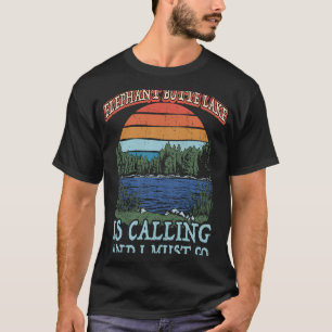 Fishing Camping Retro Lake Vacation Elephant Butte T-Shirt