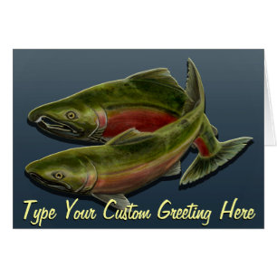Fishing Card BC Wildlife Salmon Art Cards Custom