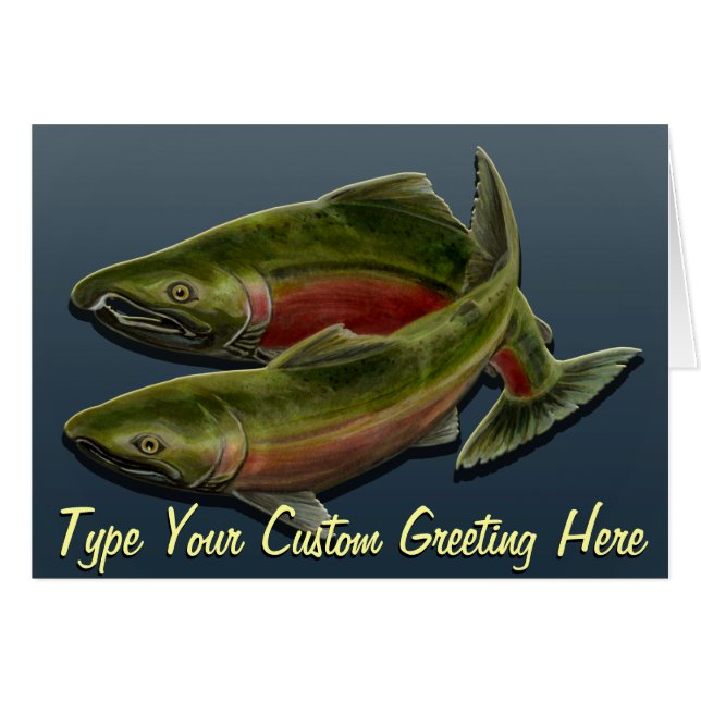 Fishing Card BC Wildlife Salmon Art Cards Custom (Front Horizontal)