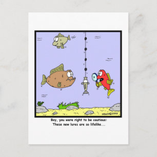 Fishing Cartoon: Lures Postcard