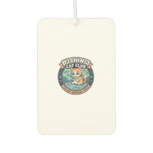 Fishing Cat Cute Cat T-Shirt Design - Fishing Cat Car Air Freshener