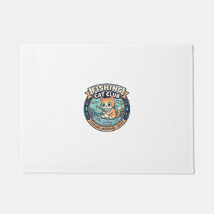 Fishing Cat Cute Cat T-Shirt Design - Fishing Cat Doormat