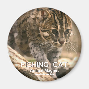 Fishing Cat Magnet