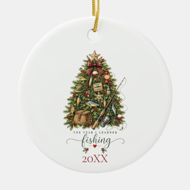 Fishing Ceramic Tree Decoration (Front)