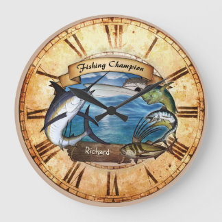 Fishing Champion (customisable) Clock