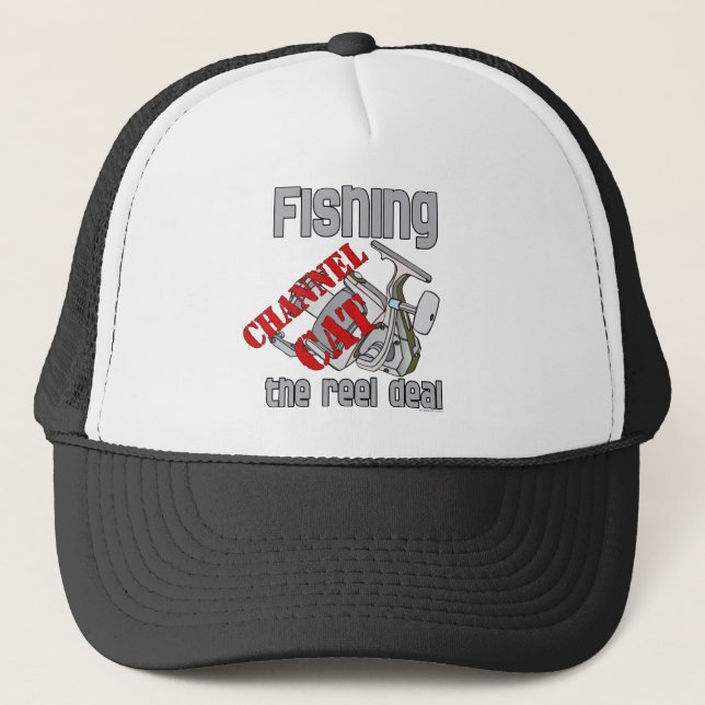 Fishing Channel Cat The Reel Deal Fishing Trucker Hat (Front)
