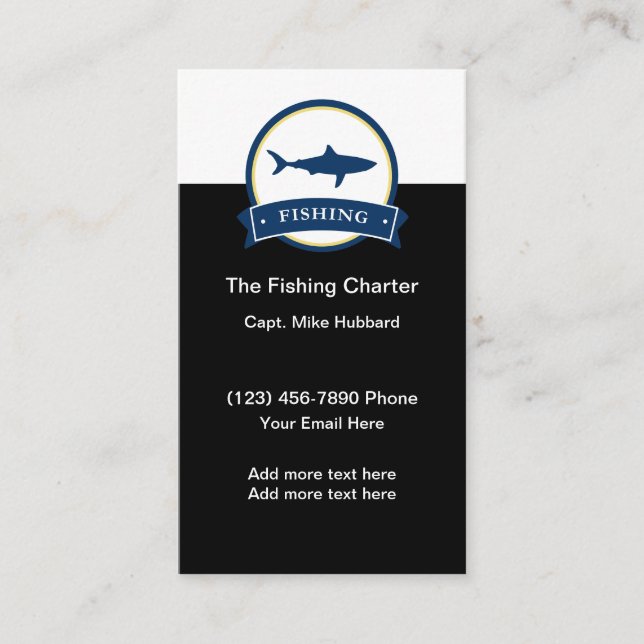 Fishing Charter Boat Captain Business Card (Front)