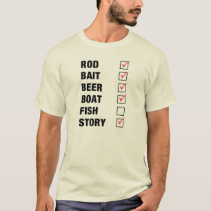 FISHING CHECK OFF LIST FUNNY T-SHIRT