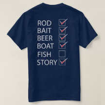 Fishing Check Off List on back Funny T-shirt