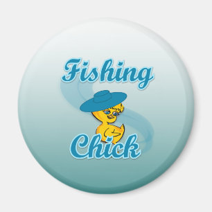 Fishing Chick #3 Magnet