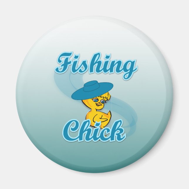 Fishing Chick #3 Magnet (Front)