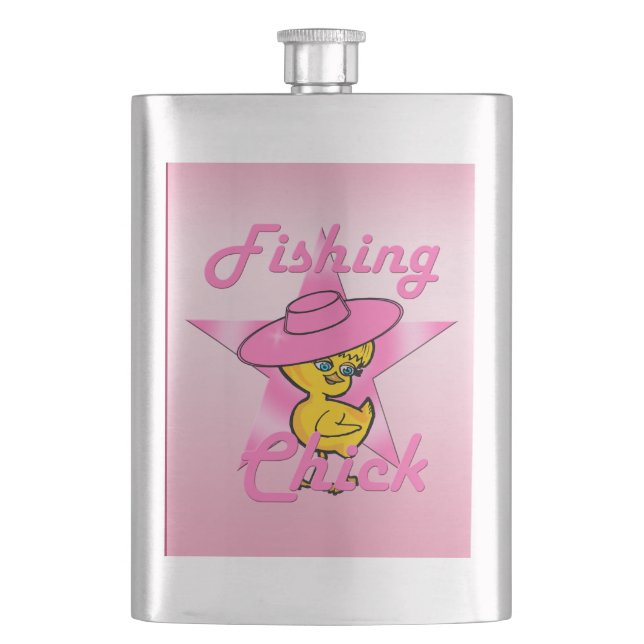 Fishing Chick #8 Hip Flask (Front)