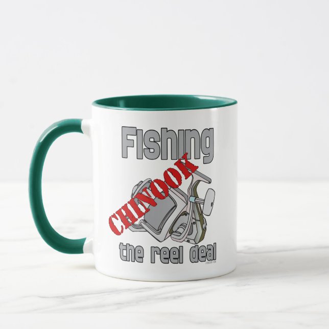 Fishing Chinook  Salmon The Reel Deal Fishing Mug (Left)