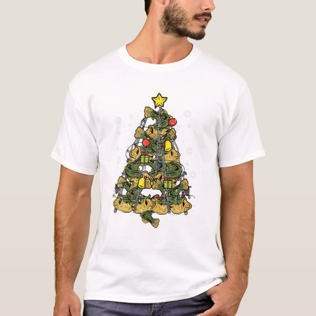 Fishing Chrismas tree T-Shirt (Front)