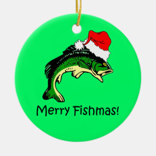 fishing Christmas Ceramic Tree Decoration