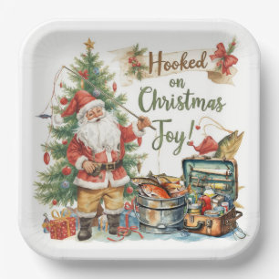 Fishing Christmas for fishing lovers Paper Plate